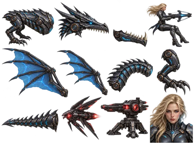 Un dragon, pièce par pièce