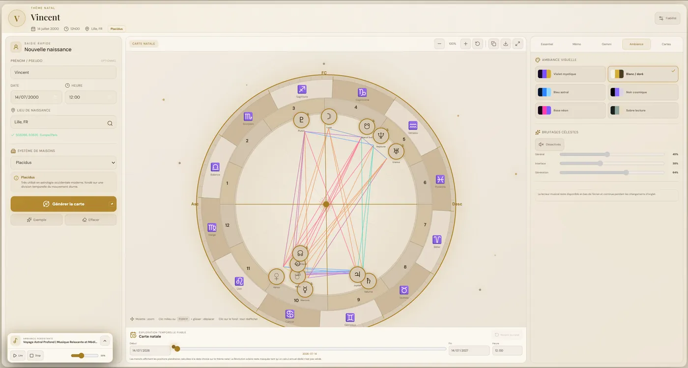 Interface du projet Astral