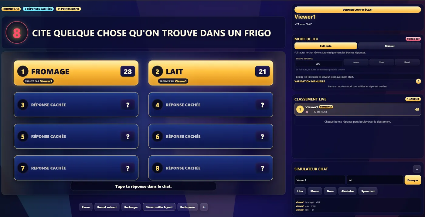 Écran du jeu TikTok
