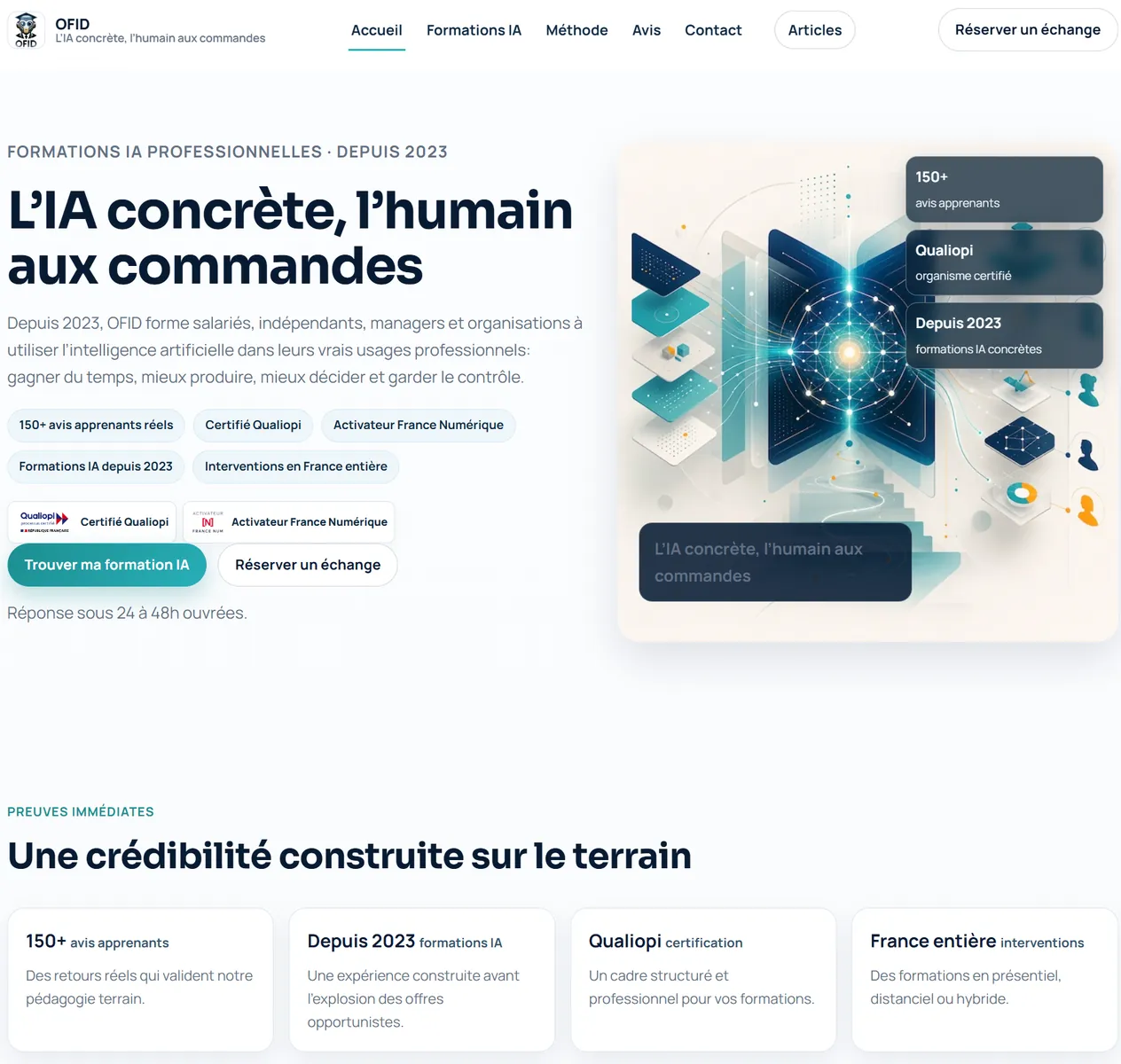Page d’accueil du site OFID